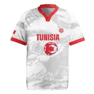 Custom Tunisia Football Rugby Jersey 2026 Eagles of Carthage White Grunge LT14
