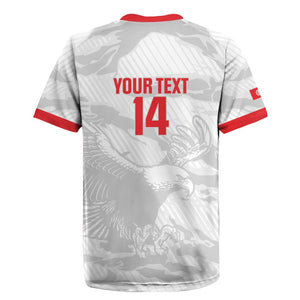 Custom Tunisia Football Rugby Jersey 2026 Eagles of Carthage White Grunge LT14