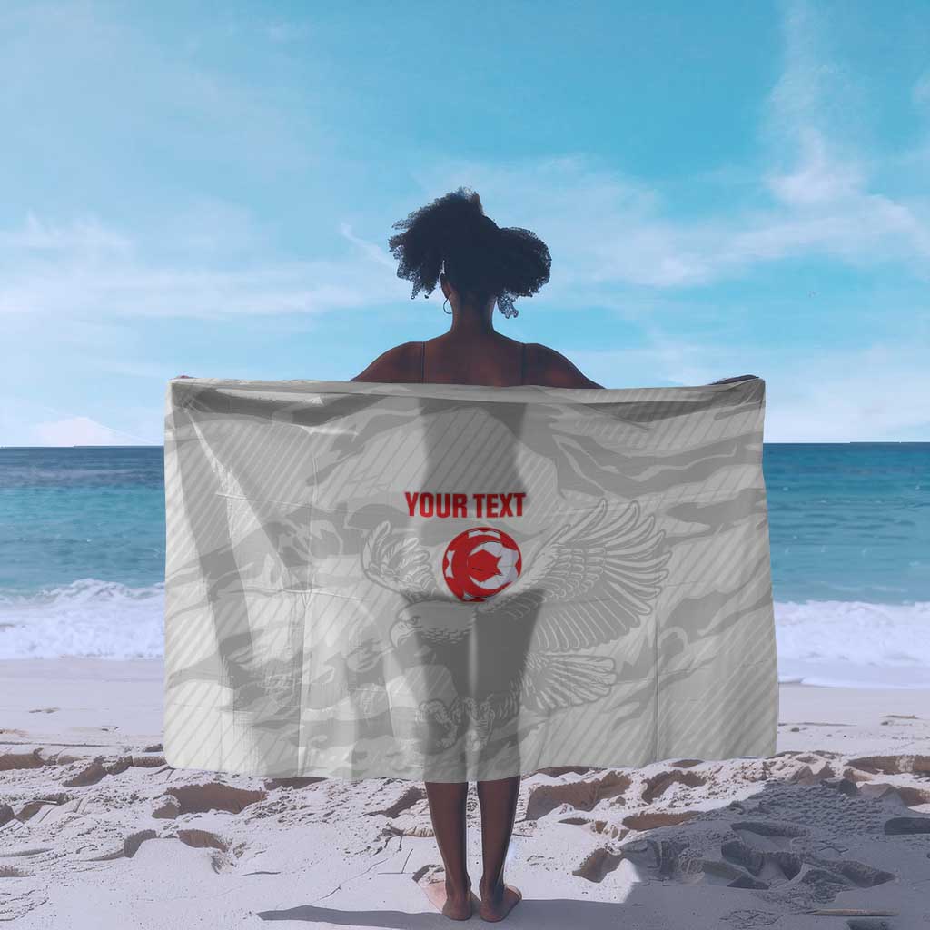 Custom Tunisia Football Sarong 2026 Eagles of Carthage White Grunge - African Pride