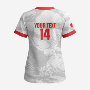 Custom Tunisia Football Scrub Top 2026 Eagles of Carthage White Grunge - African Pride