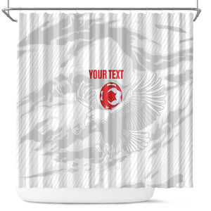 Custom Tunisia Football Shower Curtain 2026 Eagles of Carthage White Grunge - African Pride