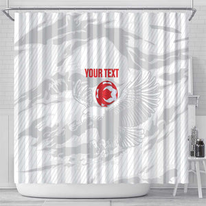 Custom Tunisia Football Shower Curtain 2026 Eagles of Carthage White Grunge - African Pride