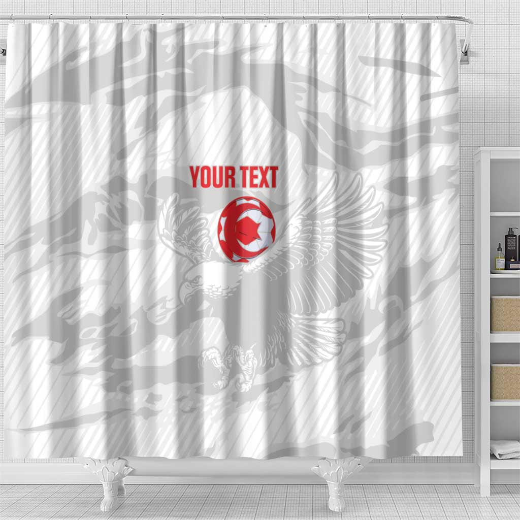 Custom Tunisia Football Shower Curtain 2026 Eagles of Carthage White Grunge - African Pride