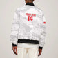 Custom Tunisia Football Sleeve Zip Bomber Jacket 2026 Eagles of Carthage White Grunge - African Pride