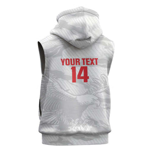 Custom Tunisia Football Sleeveless Hoodie 2026 Eagles of Carthage White Grunge - African Pride