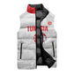 Custom Tunisia Football Sleeveless Puffer Jacket 2026 Eagles of Carthage White Grunge - African Pride
