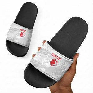 Custom Tunisia Football Slide Sandals 2026 Eagles of Carthage White Grunge - African Pride