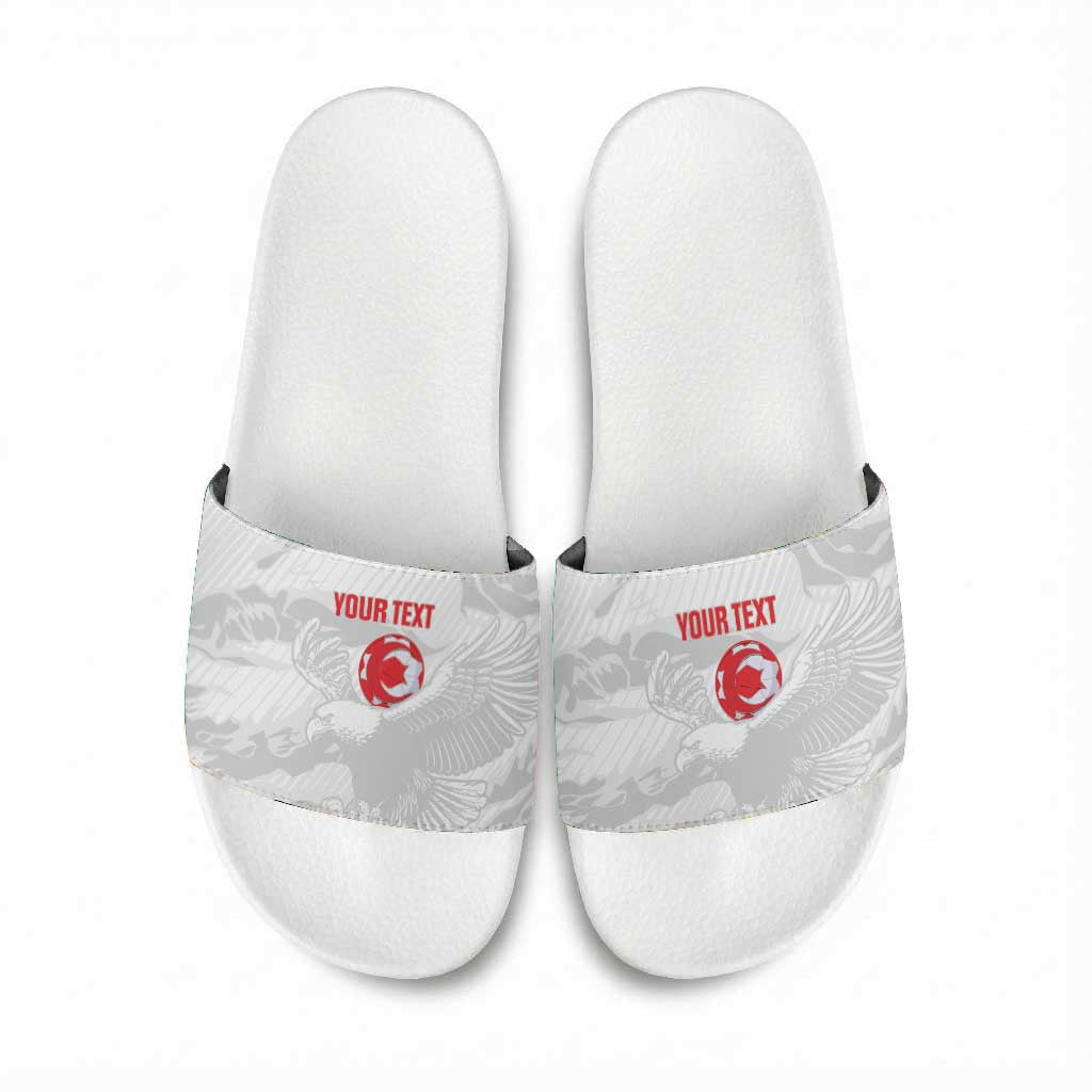 Custom Tunisia Football Slide Sandals 2026 Eagles of Carthage White Grunge - African Pride
