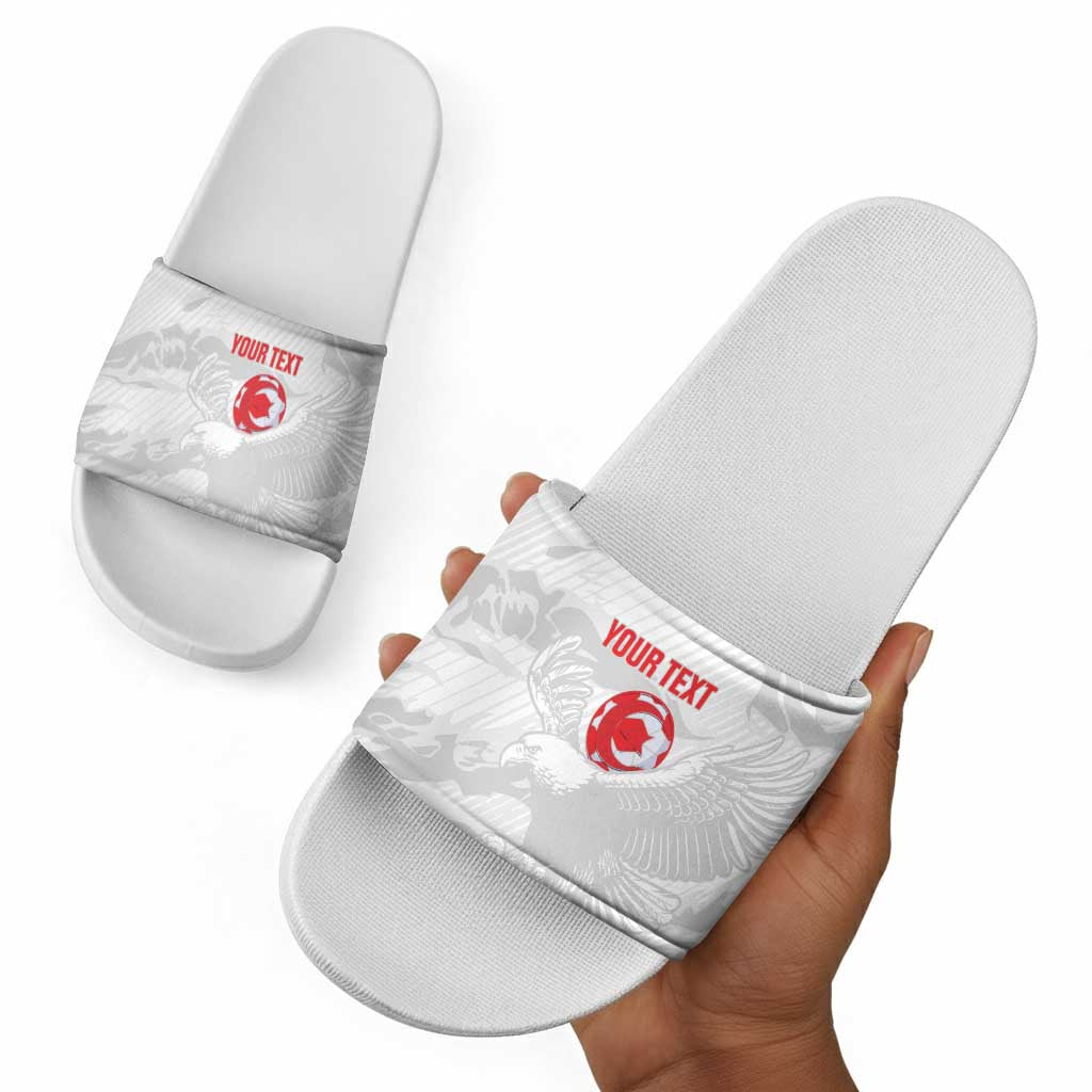 Custom Tunisia Football Slide Sandals 2026 Eagles of Carthage White Grunge - African Pride