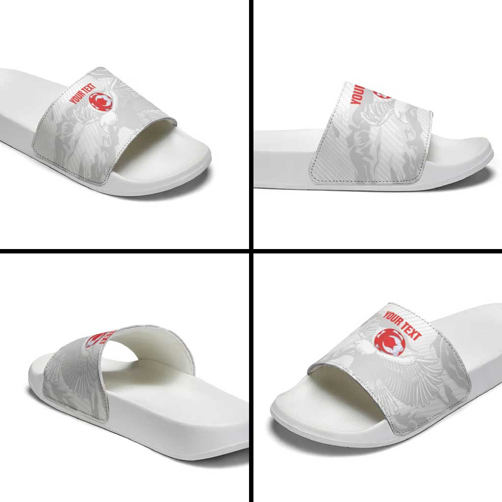 Custom Tunisia Football Slide Sandals 2026 Eagles of Carthage White Grunge - African Pride