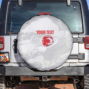 Custom Tunisia Football Spare Tire Cover 2026 Eagles of Carthage White Grunge - African Pride