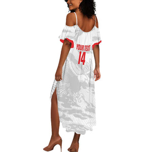 Custom Tunisia Football Summer Maxi Dress 2026 Eagles of Carthage White Grunge LT14