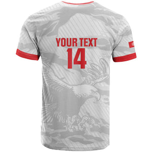 Custom Tunisia Football T shirt 2026 Eagles of Carthage White Grunge LT14