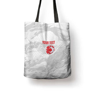 Custom Tunisia Football Tote Bag 2026 Eagles of Carthage White Grunge - African Pride