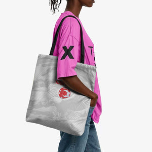 Custom Tunisia Football Tote Bag 2026 Eagles of Carthage White Grunge - African Pride
