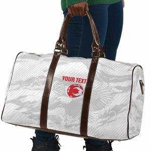 Custom Tunisia Football Travel Bag 2026 Eagles of Carthage White Grunge - African Pride