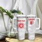 Custom Tunisia Football Tumbler With Handle 2026 Eagles of Carthage White Grunge - African Pride