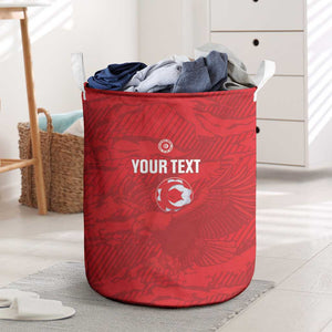 Custom Tunisia Football Laundry Basket 2026 Eagles of Carthage Red Grunge - African Pride