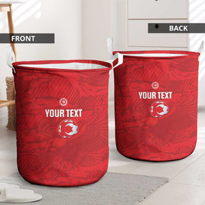 Custom Tunisia Football Laundry Basket 2026 Eagles of Carthage Red Grunge - African Pride