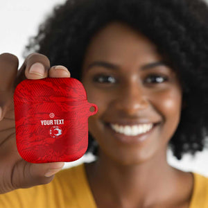 Custom Tunisia Football AirPods Case 2026 Eagles of Carthage Red Grunge - African Pride