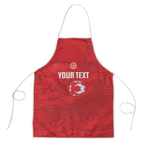 Custom Tunisia Football Apron 2026 Eagles of Carthage Red Grunge - African Pride