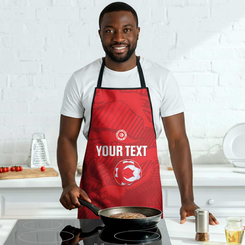 Custom Tunisia Football Apron 2026 Eagles of Carthage Red Grunge - African Pride