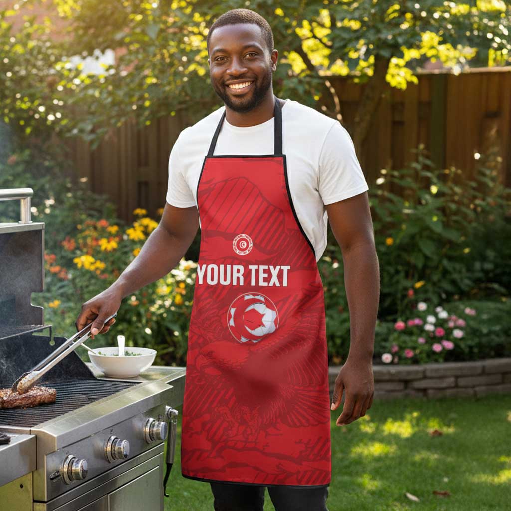 Custom Tunisia Football Apron 2026 Eagles of Carthage Red Grunge - African Pride