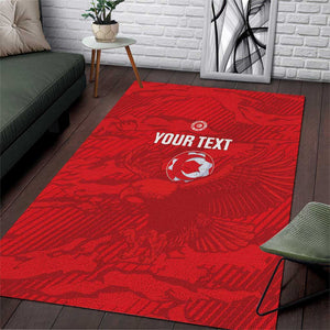 Custom Tunisia Football Area Rug 2026 Eagles of Carthage Red Grunge - African Pride