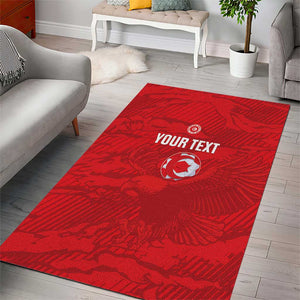 Custom Tunisia Football Area Rug 2026 Eagles of Carthage Red Grunge - African Pride