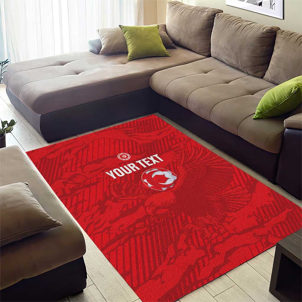 Custom Tunisia Football Area Rug 2026 Eagles of Carthage Red Grunge - African Pride