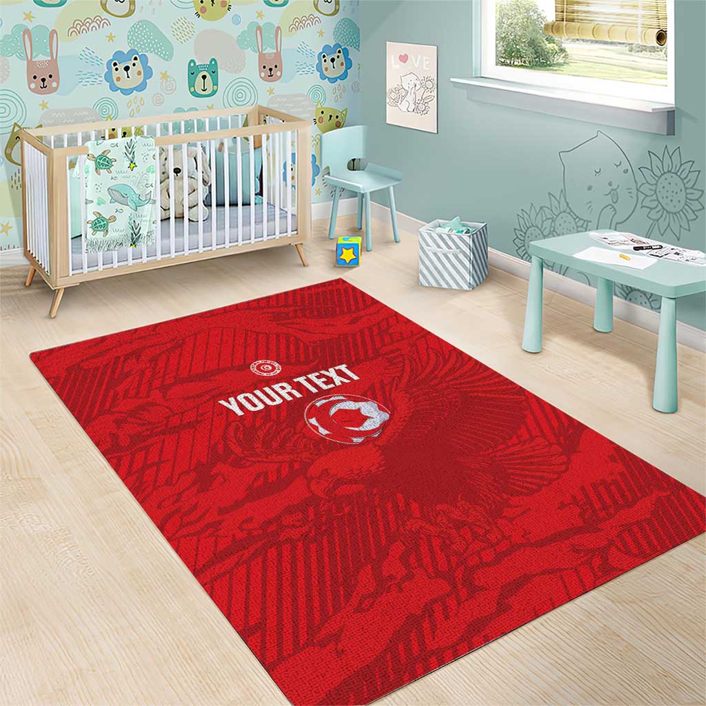 Custom Tunisia Football Area Rug 2026 Eagles of Carthage Red Grunge - African Pride