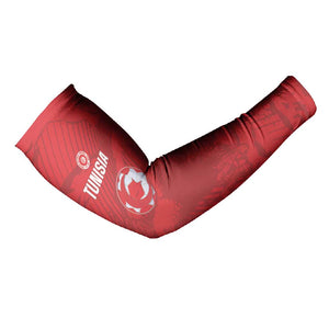 Custom Tunisia Football Arm Sleeves 2026 Eagles of Carthage Red Grunge - African Pride