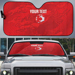 Custom Tunisia Football Auto Sun Shade 2026 Eagles of Carthage Red Grunge - African Pride