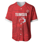 Custom Tunisia Football Baseball Jersey 2026 Eagles of Carthage Red Grunge LT14