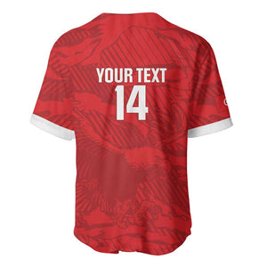Custom Tunisia Football Baseball Jersey 2026 Eagles of Carthage Red Grunge LT14