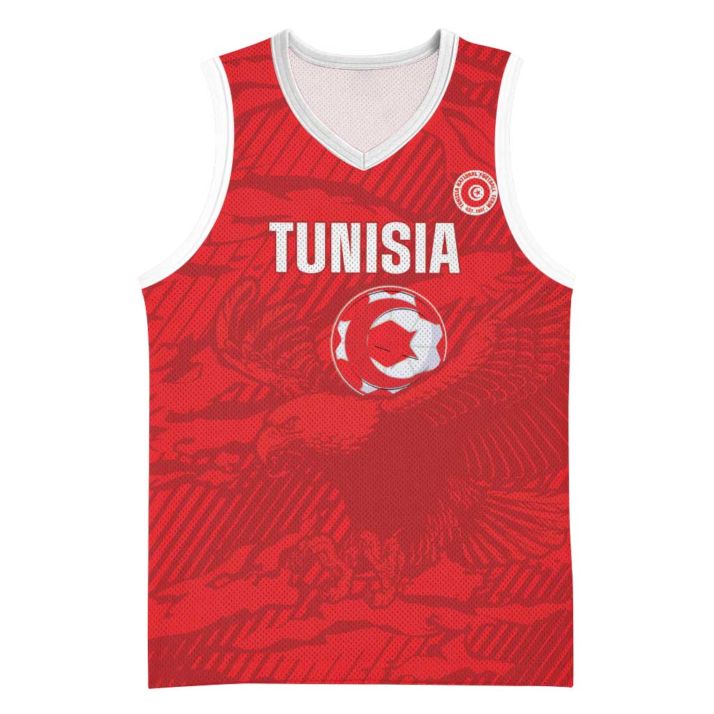 Custom Tunisia Football Basketball Jersey 2026 Eagles of Carthage Red Grunge - African Pride