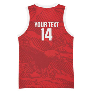 Custom Tunisia Football Basketball Jersey 2026 Eagles of Carthage Red Grunge - African Pride