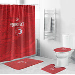 Custom Tunisia Football Bathroom Set 2026 Eagles of Carthage Red Grunge - African Pride