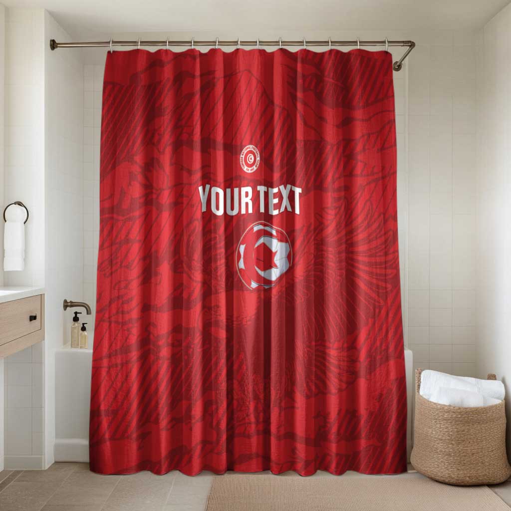 Custom Tunisia Football Bathroom Set 2026 Eagles of Carthage Red Grunge - African Pride