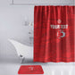 Custom Tunisia Football Bathroom Set 2026 Eagles of Carthage Red Grunge - African Pride