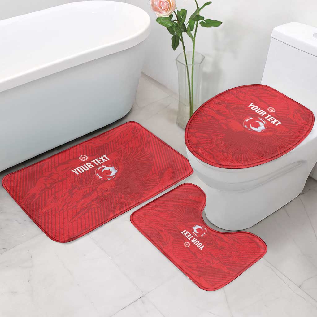 Custom Tunisia Football Bathroom Set 2026 Eagles of Carthage Red Grunge - African Pride