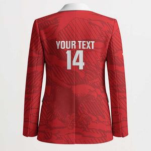 Custom Tunisia Football Blazer 2026 Eagles of Carthage Red Grunge - African Pride