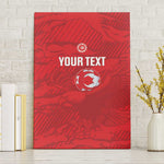 Custom Tunisia Football Canvas Wall Art 2026 Eagles of Carthage Red Grunge - African Pride