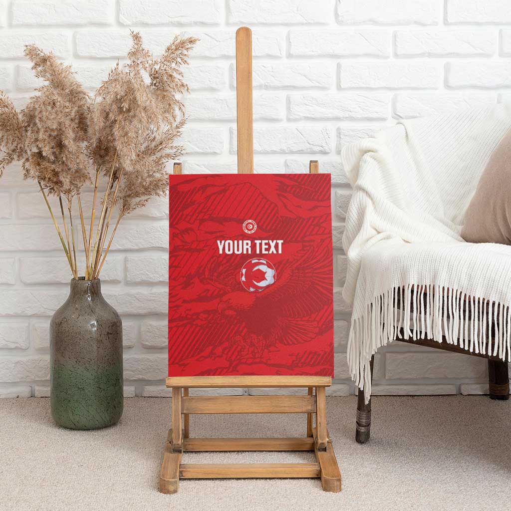 Custom Tunisia Football Canvas Wall Art 2026 Eagles of Carthage Red Grunge - African Pride