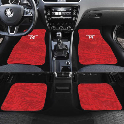 Custom Tunisia Football Car Mats 2026 Eagles of Carthage Red Grunge - African Pride
