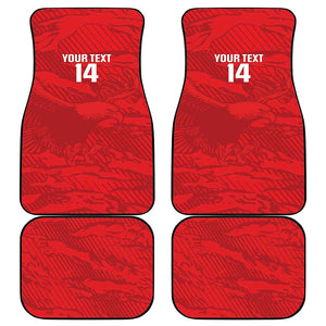 Custom Tunisia Football Car Mats 2026 Eagles of Carthage Red Grunge - African Pride