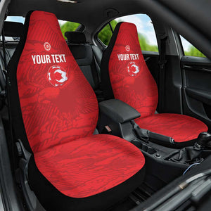 Custom Tunisia Football Car Seat Cover 2026 Eagles of Carthage Red Grunge - African Pride