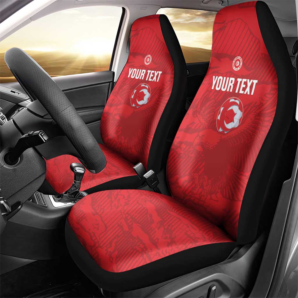 Custom Tunisia Football Car Seat Cover 2026 Eagles of Carthage Red Grunge - African Pride
