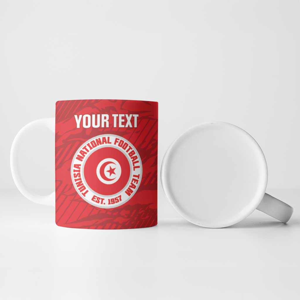Custom Tunisia Football Ceramic Mug 2026 Eagles of Carthage Red Grunge - African Pride