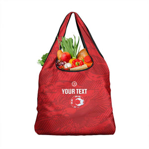 Custom Tunisia Football Grocery Bag 2026 Eagles of Carthage Red Grunge - African Pride